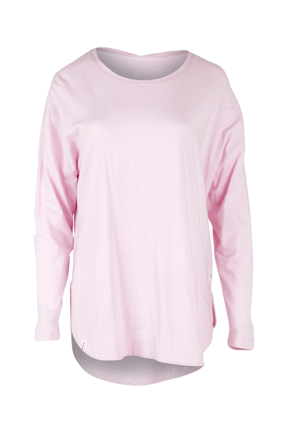 Product shot of the Fundamental Society L/S Tee in colour Pink (Pink), from the front