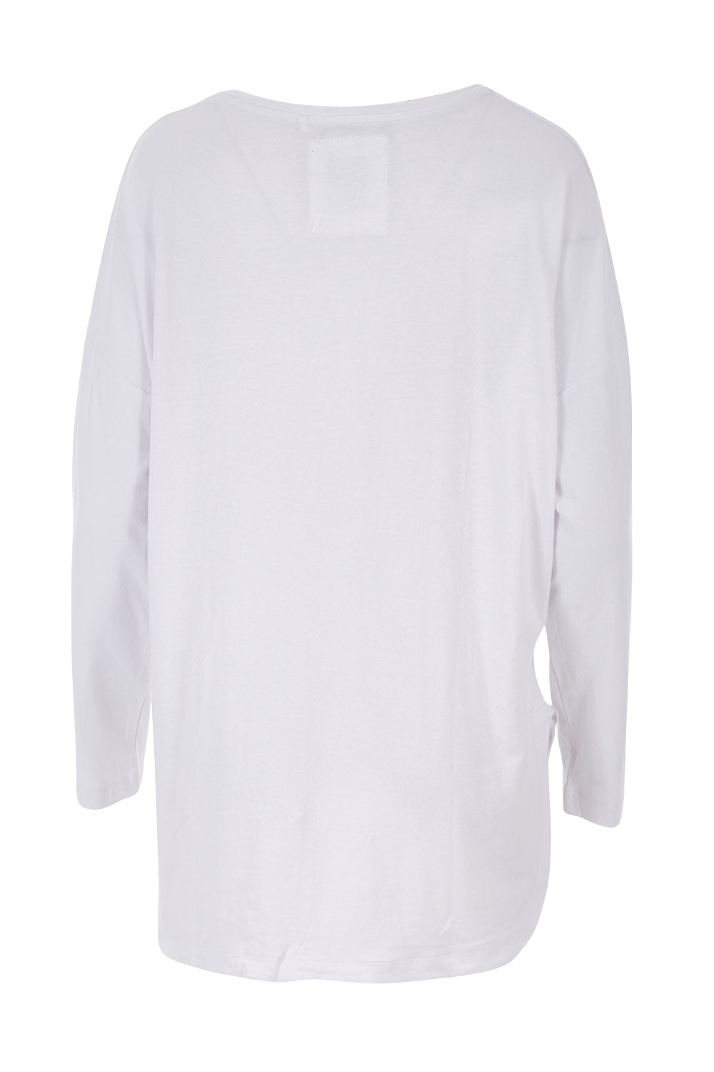 Product shot of the Fundamental Society L/S Tee in colour White (White), from the back