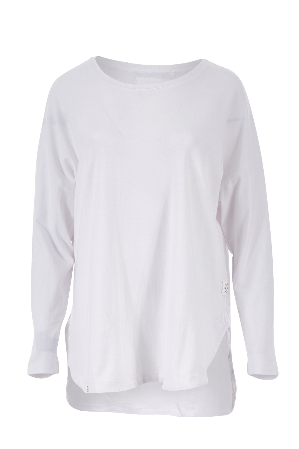 Product shot of the Fundamental Society L/S Tee in colour White (White), from the front