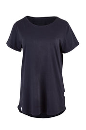 Product shot of the Fundamental Crew Tail Tee in colour Black (Black), from the front