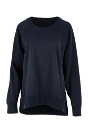 Product shot of the Fundamental Victoria Crew in colour Navy (Blue), from the front