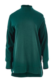 Product shot of the Fundamental Tara High Neck Jumper in colour Alpine (Green), from the front