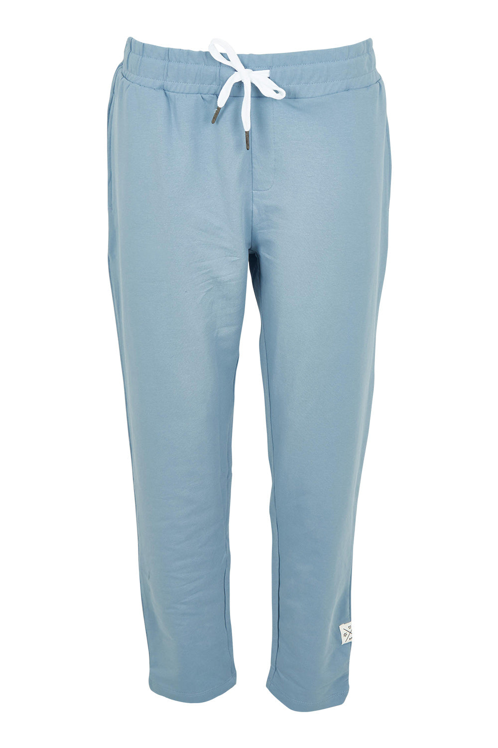 Product shot of the Fundamental Lobby Pant in colour Steelblue (Blue), from the front
