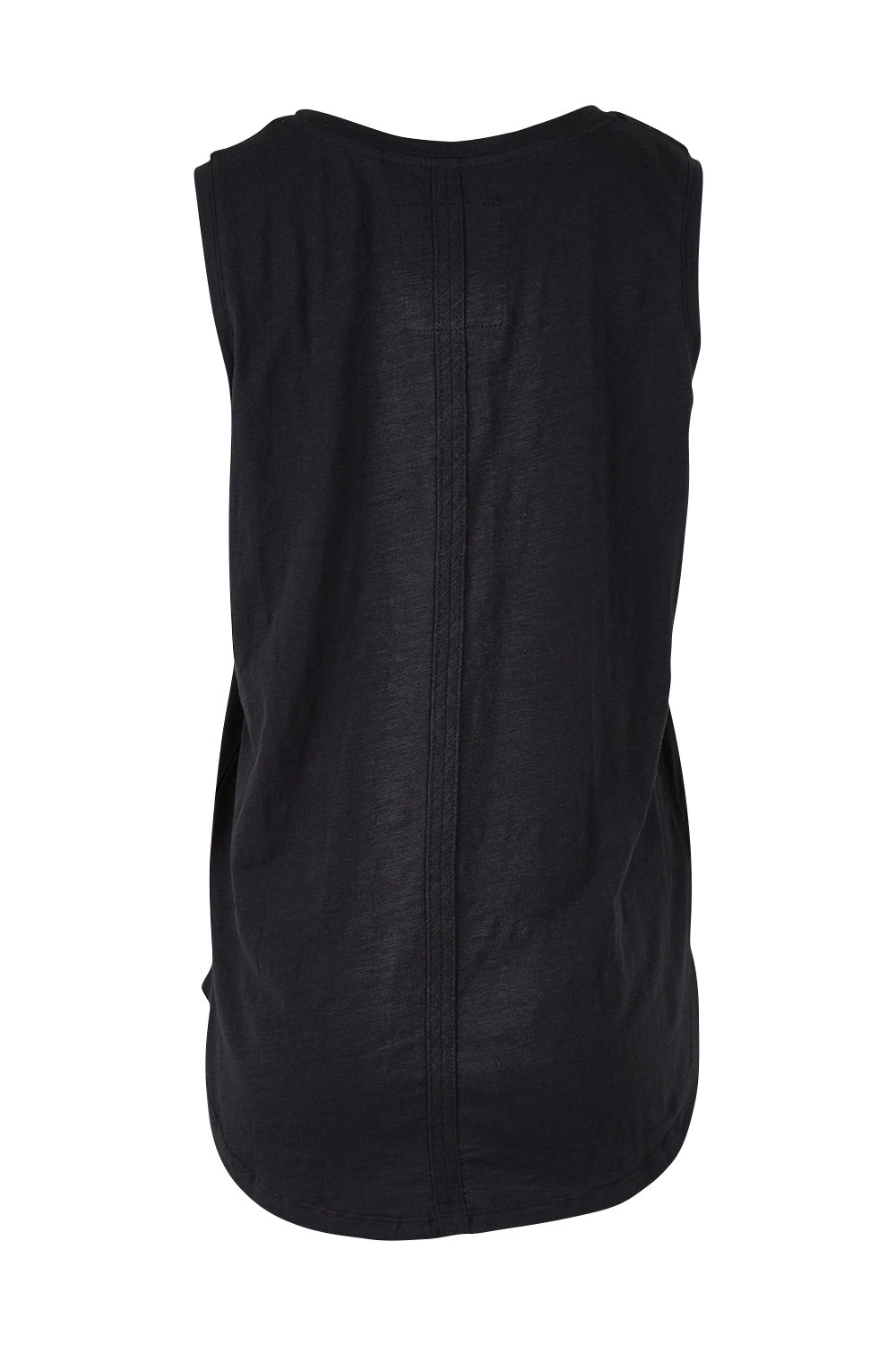 Product shot of the Fundamental Scoop Tank in colour Black (Black), from the back