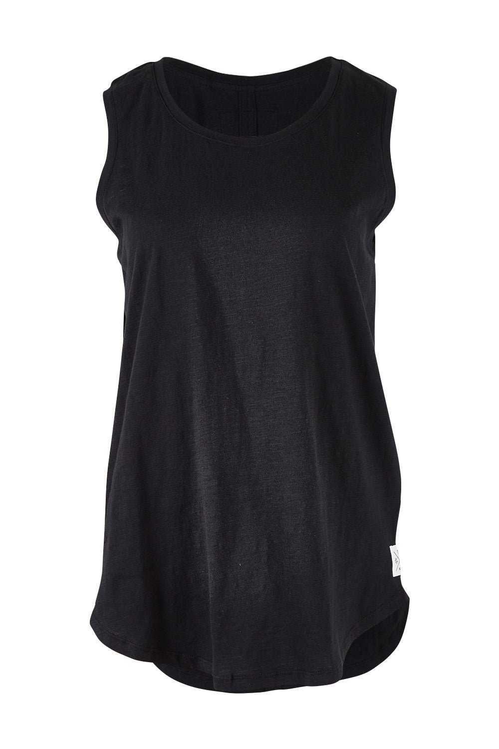 Product shot of the Fundamental Scoop Tank in colour Black (Black), from the front
