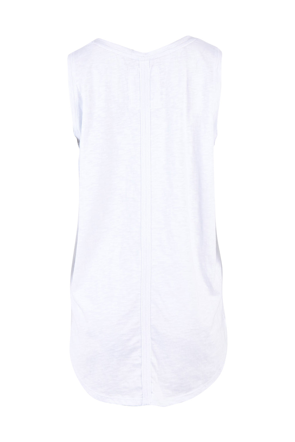 Product shot of the Fundamental Scoop Tank in colour White (White), from the back