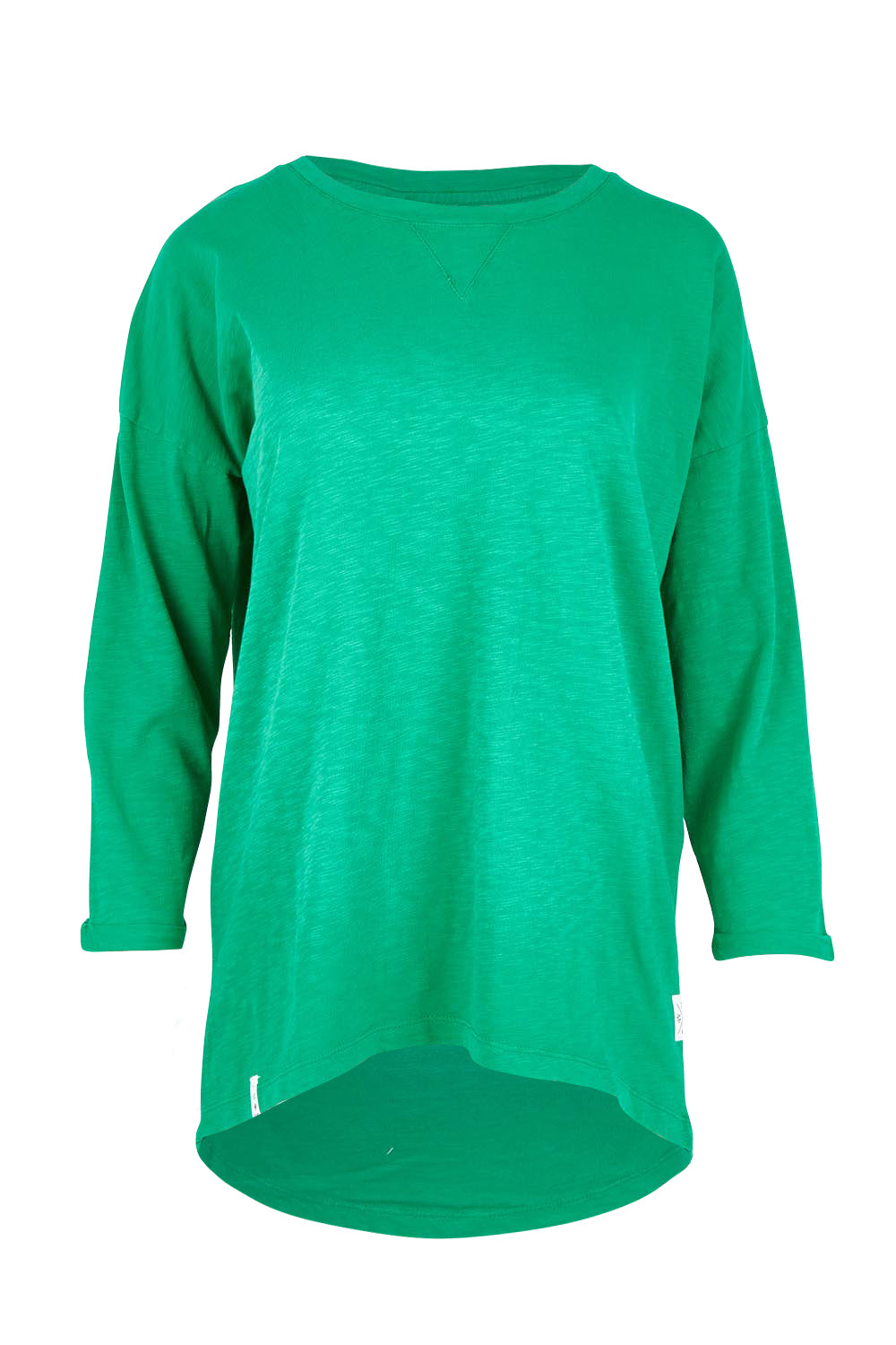 Fundamental Annie Cotton 3/4 Sleeve Cotton Tee - Turquoise