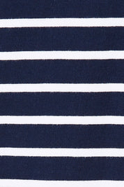Product shot of the Fundamental Mary Stripe Dress in colour Navy (Blue), detail