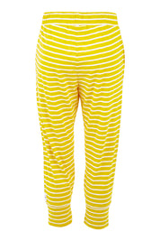 Product shot of the Fundamental Brunch Pant Stripe in colour Mustard, from the back
