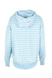 Fundamental Stripe Lounger Scoop Hoody - Lightblue