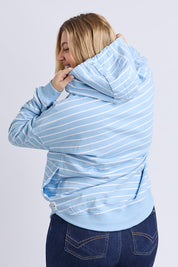 Fundamental Stripe Lounger Scoop Hoody - Lightblue