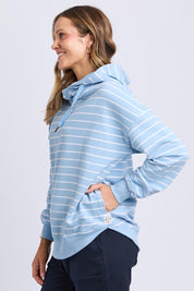 Fundamental Stripe Lounger Scoop Hoody - Lightblue