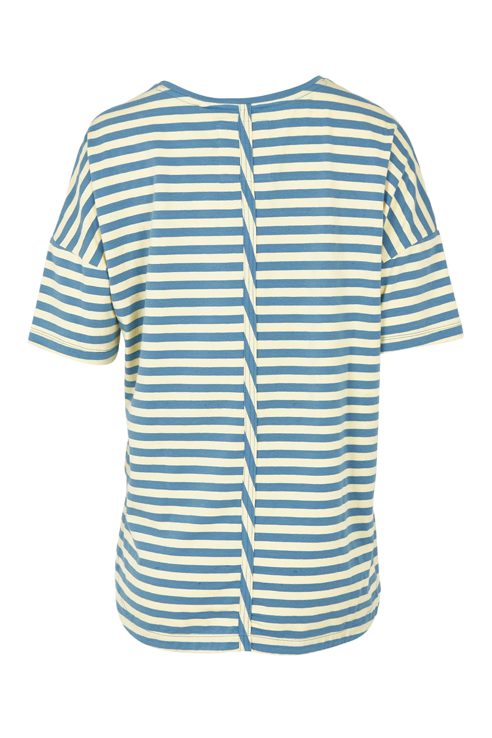 Product shot of the Fundamental Lauren S/S Cotton Stripe in colour Bluebanana (Blue), from the back