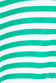 Product shot of the Fundamental Lauren S/S Cotton Stripe in colour Greenwhit (Green), detail