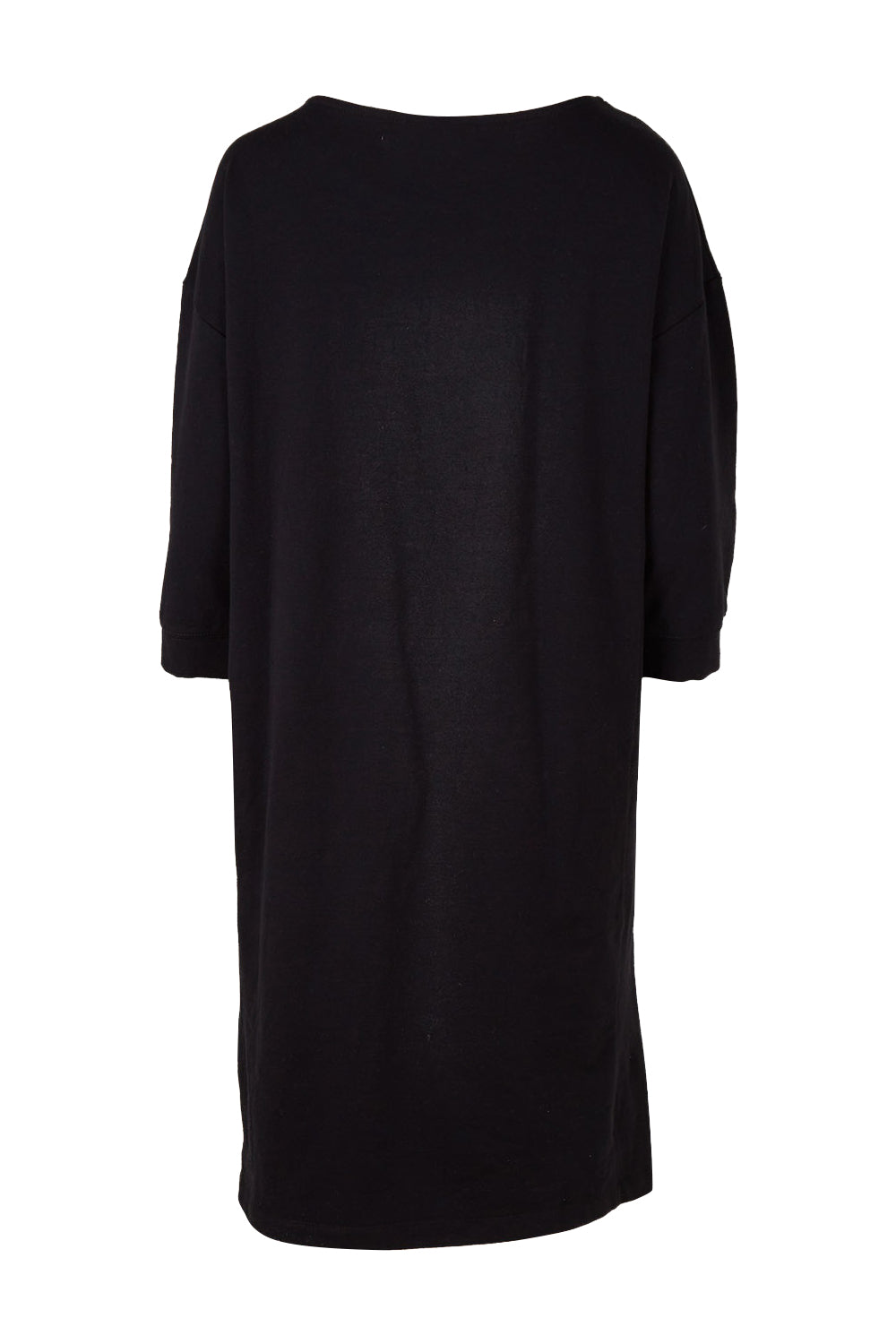 Product shot of the Fundamentals Carolina Fleece Dress in colour Black (Black), from the back