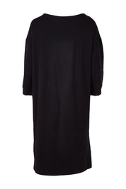 Product shot of the Fundamentals Carolina Fleece Dress in colour Black (Black), from the back