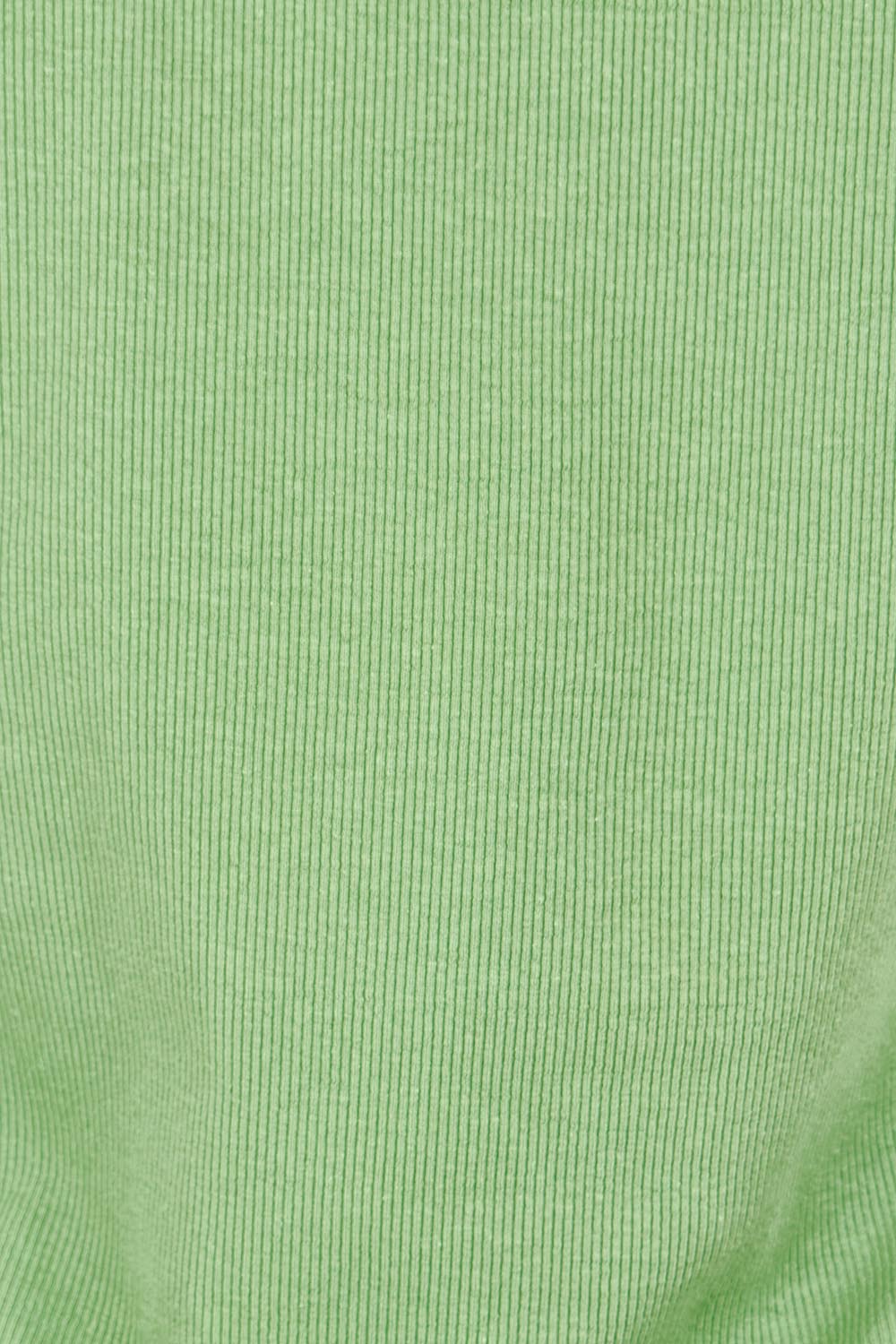 Product shot of the Fundamental Rib Crew Cotton Tank in colour Forest (Green), detail