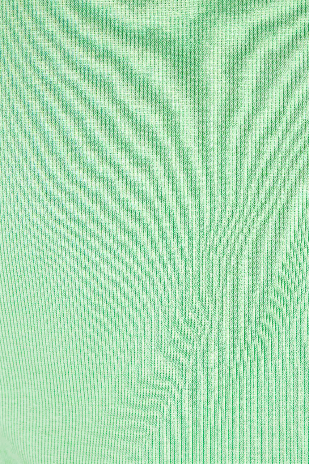 Product shot of the Fundamental Rib Crew Cotton Tank in colour Meadow (Green), detail