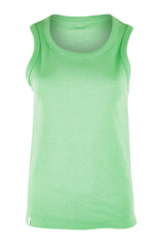 Product shot of the Fundamental Rib Crew Cotton Tank in colour Meadow (Green), from the front