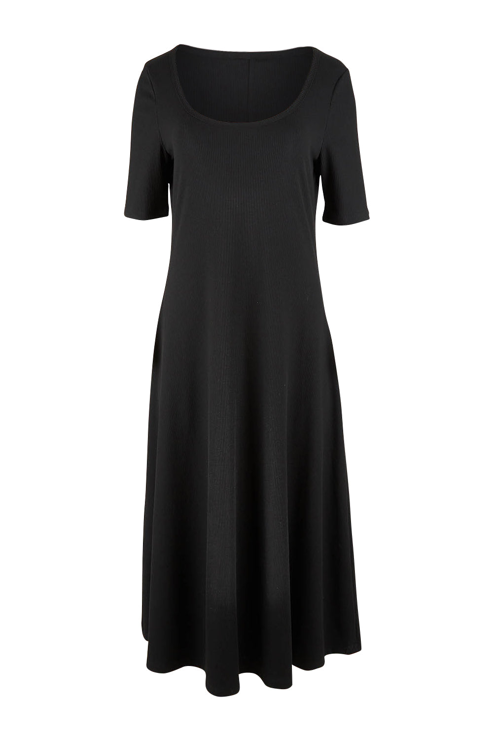 Product shot of the Fundamental Marguerite Dress in colour Black (Black), from the front