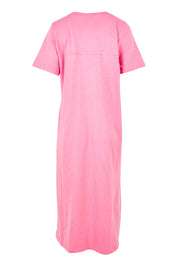 Product shot of the Fundamental Adira Dress in colour Strawberry (Pink), from the back