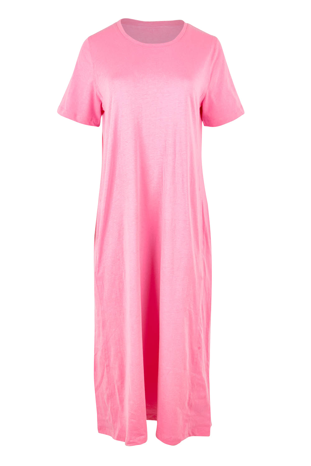 Product shot of the Fundamental Adira Dress in colour Strawberry (Pink), from the front