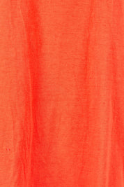 Product shot of the Fundamental Halli Cotton Tee – Tangello in colour Tangello, showing detail