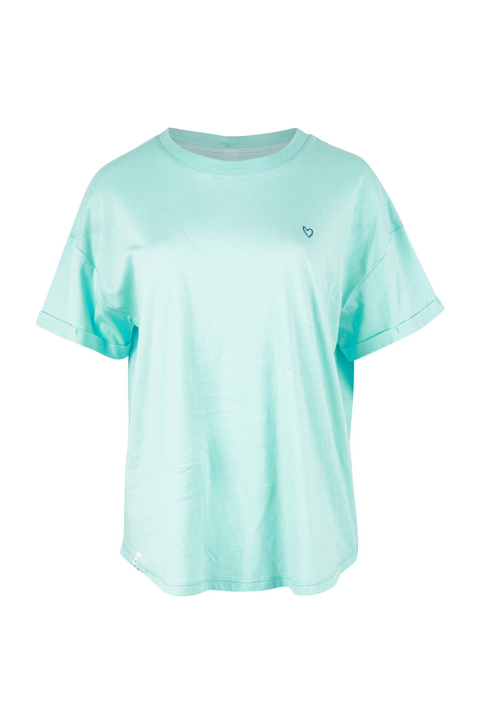 Product shot of the Fundamental Halli Cotton Tee – Tonicblue in colour Tonicblue, from the front