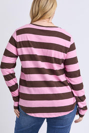 Fundamental Spritz Stripe Cotton Long Sleeve Tee – Coffeepink