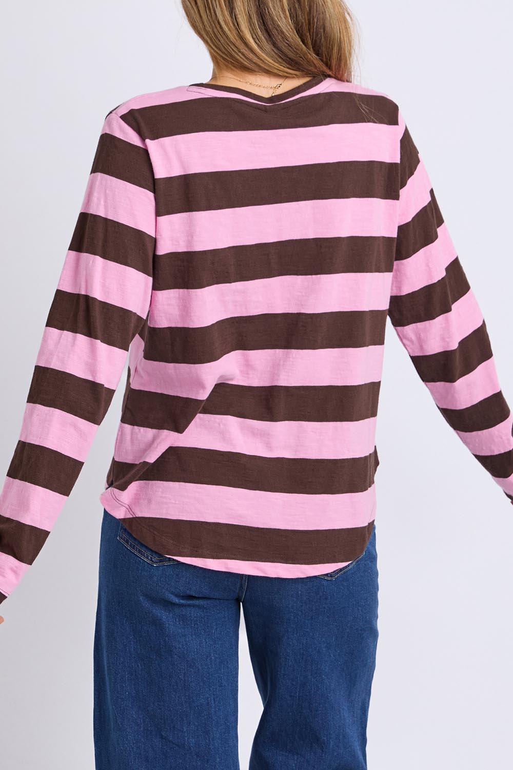 Fundamental Spritz Stripe Cotton Long Sleeve Tee – Coffeepink