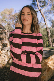 Fundamental Spritz Stripe Cotton Long Sleeve Tee – Coffeepink
