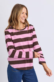 Fundamental Spritz Stripe Cotton Long Sleeve Tee – Coffeepink