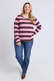 Fundamental Spritz Stripe Cotton Long Sleeve Tee – Coffeepink