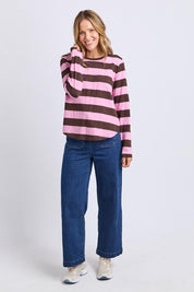 Fundamental Spritz Stripe Cotton Long Sleeve Tee – Coffeepink