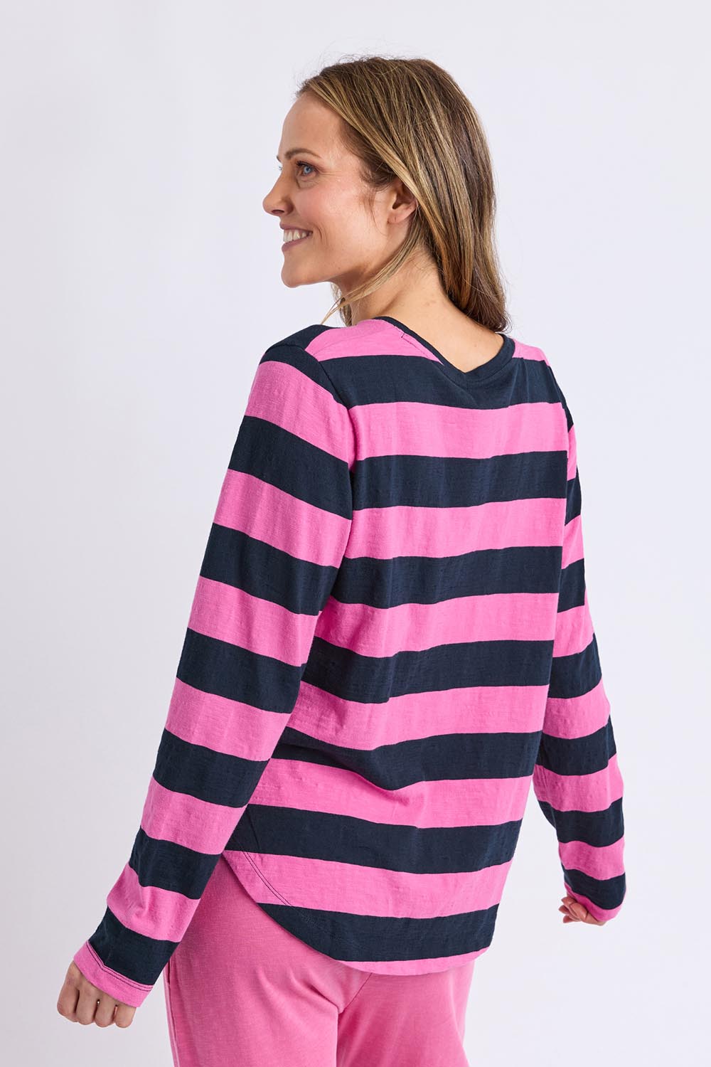 Fundamental Spritz Stripe Cotton Long Sleeve Tee – Hpinknavy