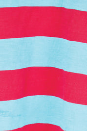 Product shot of the Fundamental Spritz Stripe Cotton Long Sleeve Tee – Seadkpink in colour Seadkpink, showing detail