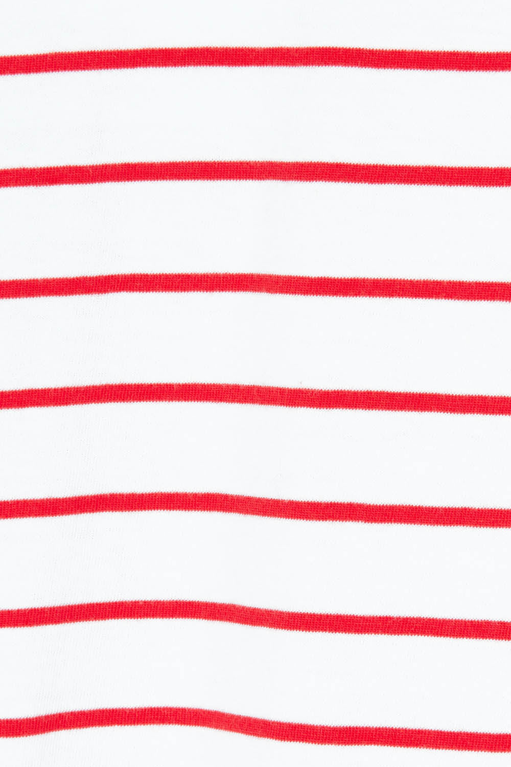 Product shot of the Fundamental Winona Stripe Cotton Tee in colour Redwhite (Red), detail