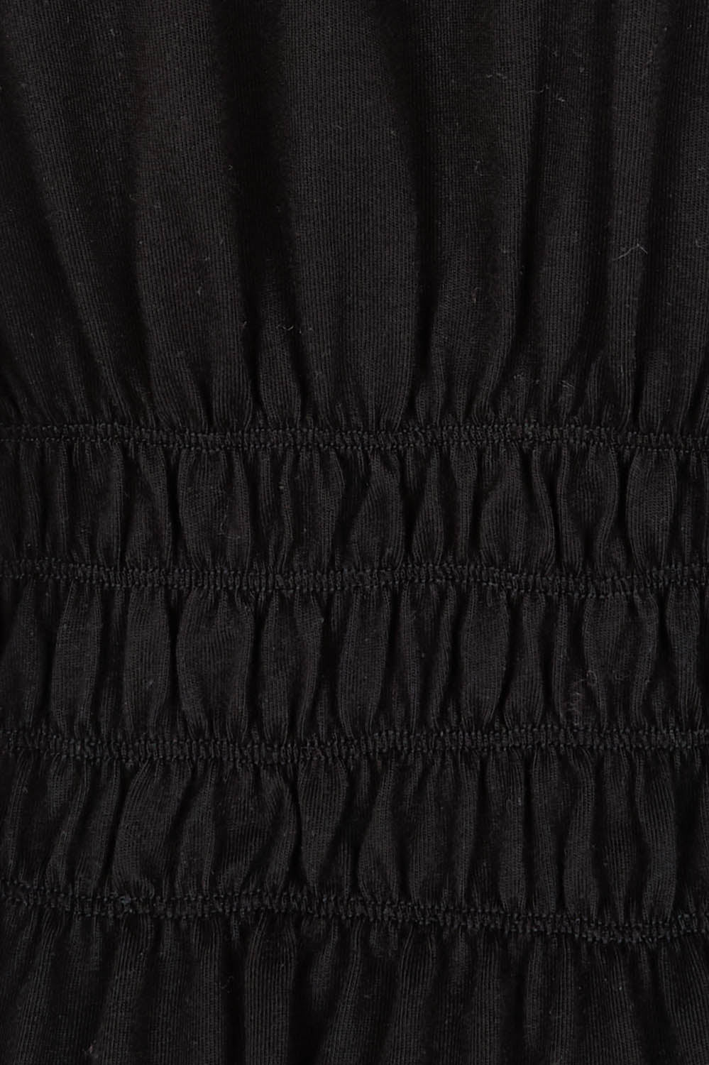 Product shot of the Fundamental Nelle Cotton Midi Dress in colour Black (Black), detail