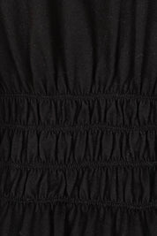 Product shot of the Fundamental Nelle Cotton Midi Dress in colour Black (Black), detail