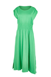 Product shot of the Fundamental Nelle Cotton Midi Dress – Greenbriar in colour Greenbriar, from the front