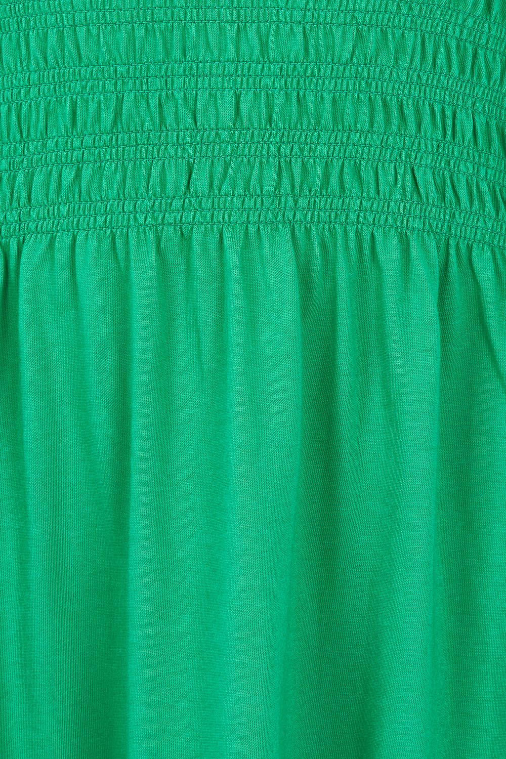 Product shot of the Fundamental Nelle Cotton Midi Dress in colour Pinegreen (Green), detail