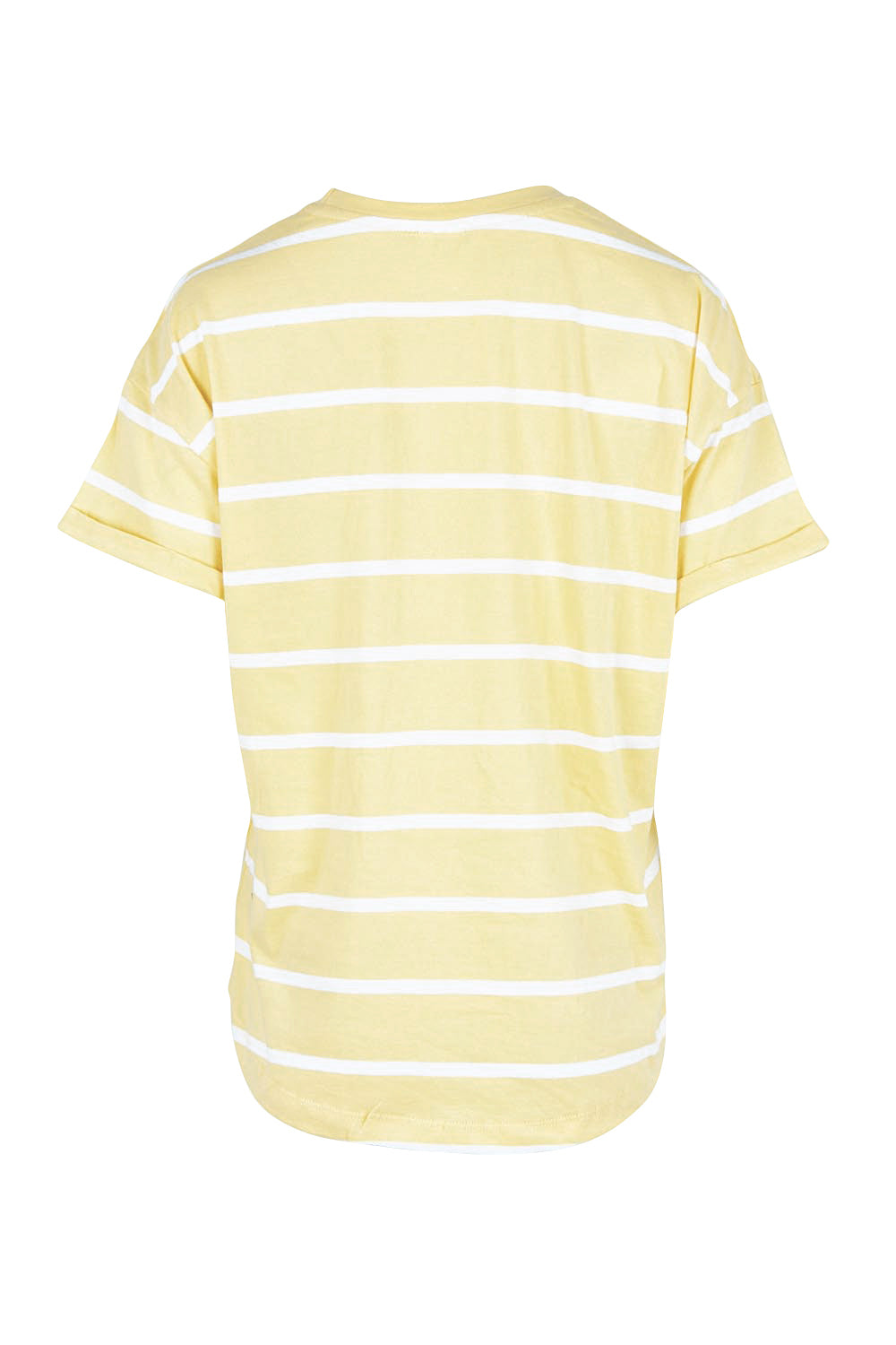 Product shot of the Fundamental Halli Cotton Short Sleeve Tee in colour Bananast, from the back