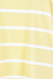 Product shot of the Fundamental Halli Cotton Short Sleeve Tee in colour Bananast, detail
