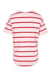 Product shot of the Fundamental Halli Cotton Short Sleeve Tee in colour Pinkladyst (Pink), from the back