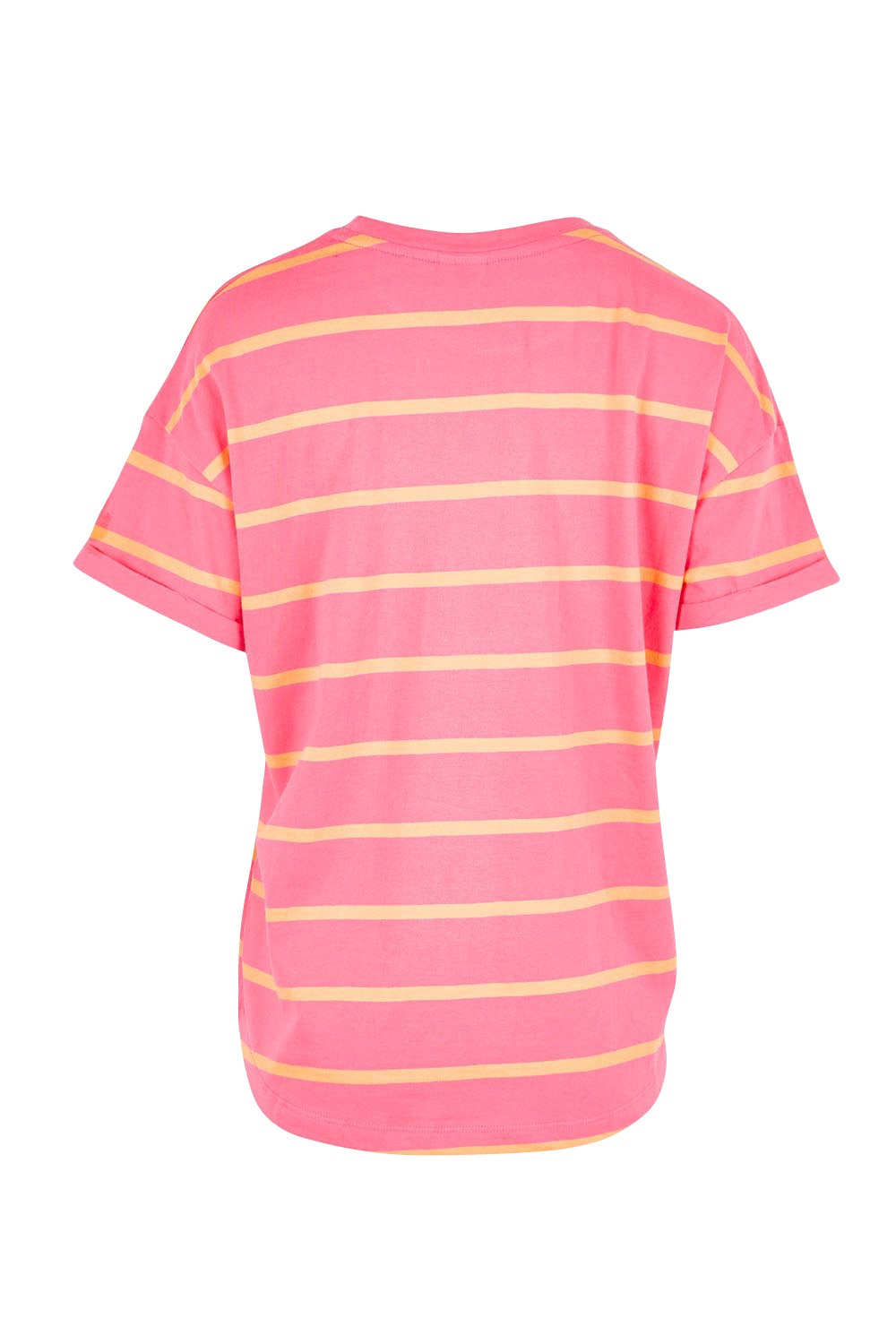 Product shot of the Fundamental Halli Cotton Short Sleeve Tee – Pinklemon in colour Pinklemon, from the back