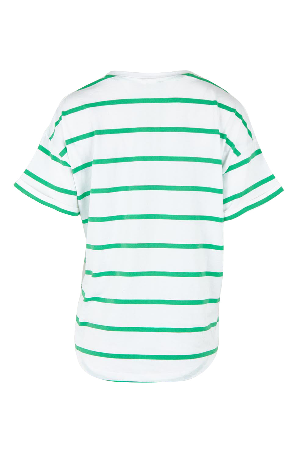 Product shot of the Fundamental Halli Cotton Short Sleeve Tee in colour Whitegreen (White), from the back
