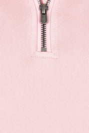 Product shot of the Fundamental Tatum Half Zip Cotton Blend Sweat in colour Softpink (Pink), detail