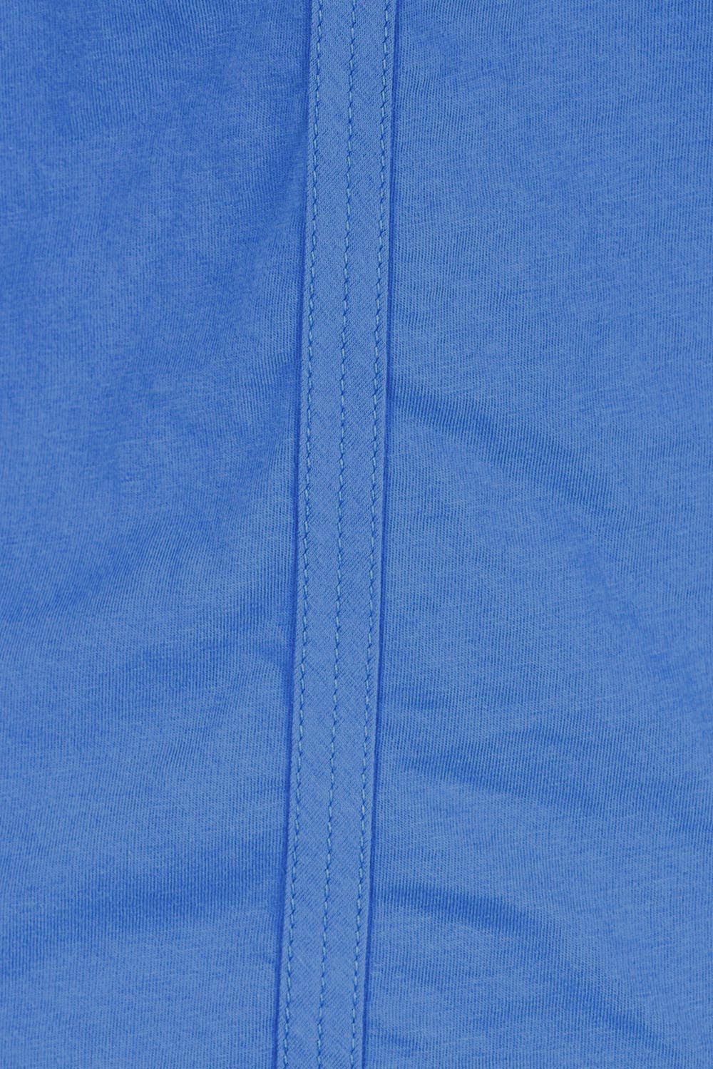 Product shot of the Fundamental Pima Cotton Vee Tee - Azureblue in colour Azureblue, showing detail