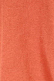 Product shot of the Fundamental Pima Cotton Vee Tee – Earthbrown in colour Earthbrown, showing detail