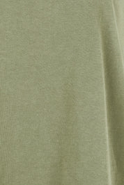 Product shot of the Fundamental Pima Cotton Vee Tee in colour Khaki (Green), detail